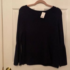 NWT Banana Republic Navy Bell Sleeve Sweater L